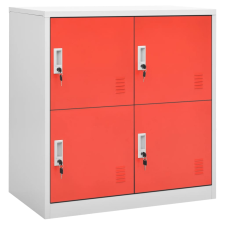 vidaXL 2 db világosszürke-piros acél zárható szekrény 90x45x92,5 cm  (3095225) bútor