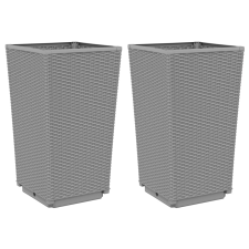 vidaXL 2 db világosszürke polipropilén kerti virágláda 32,5x32,5x57 cm (367847) kerti tárolás