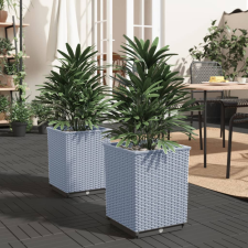 vidaXL 2 db világosszürke polipropilén növénytartó 30 x 30 x 37 cm kerti dekoráció