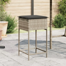 vidaXL 2 db világosszürke polyrattan kerti bárszék párnával kerti bútor