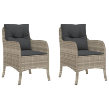 vidaXL 2 db világosszürke polyrattan kerti szék párnával (365150) kerti bútor