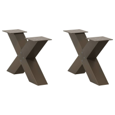 vidaXL 2 db X alakú natúr acél dohányzóasztal láb 50x(30-31) cm bútor