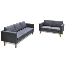 vidaXL 2 és 3 férőhelyes szövet kanapé sötét szürke bútor