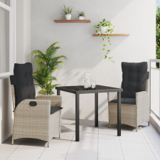 vidaXL 2-es szett Világosszürke, Antracit PE rattan, porfestett acél kerti bútor