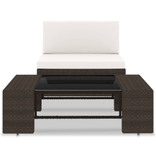 vidaXL 2 részes barna polyrattan kerti ülőgarnitúra (49512) kerti bútor