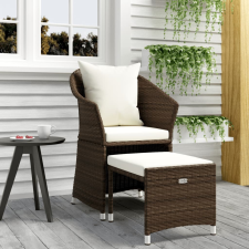 vidaXL 2 részes barna polyrattan kerti ülőgarnitúra párnákkal kerti bútor