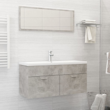 vidaXL 2 részes betonszürke forgácslap fürdőszobai bútorszett fürdőszoba bútor
