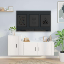 vidaXL 2-részes fehér szerelt fa TV-szekrényszett bútor