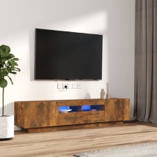 vidaXL 2 részes füstös tölgyszínű fa TV-szekrény szett LED-lámpákkal bútor