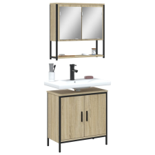 vidaXL 2 részes sonoma tölgyszínű szerelt fa fürdőszobai bútorszett fürdőszoba bútor