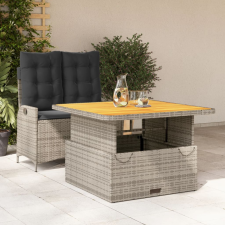 vidaXL 2 részes szürke polyrattan kerti étkezőgarnitúra párnákkal kerti bútor