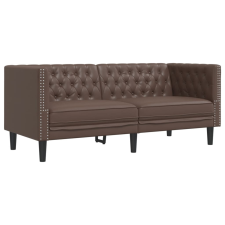 vidaXL 2 személyes barna műbőr Chesterfield kanapé (372661) bútor