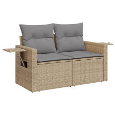 vidaXL 2 személyes bézs polyrattan kerti kanapé párnával (366106) kerti bútor
