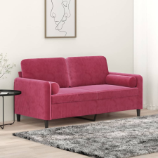 vidaXL 2 személyes bordó bársony kanapé díszpárnákkal 140 cm bútor