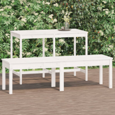 vidaXL 2 személyes fehér tömör fenyőfa kerti pad 159,5x44x45 cm (824012) kerti bútor
