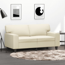 vidaXL 2 személyes krémszínű műbőr kanapé 120 cm bútor