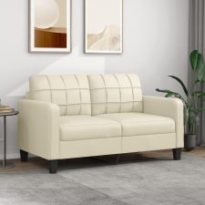vidaXL 2 személyes krémszínű műbőr kanapé 140 cm bútor