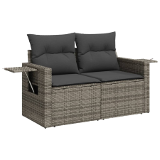 vidaXL 2 személyes szürke polyrattan kerti kanapé párnával (366123) kerti bútor