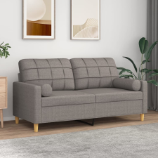 vidaXL 2 személyes tópszínű szövet kanapé díszpárnákkal 140 cm bútor