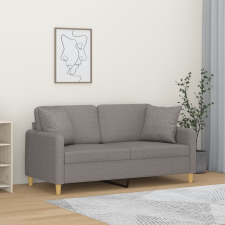 vidaXL 2 személyes tópszínű szövet kanapé díszpárnákkal 140 cm bútor