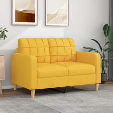 vidaXL 2-személyes világossárga szövet kanapé 120 cm bútor