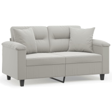vidaXL 2 személyes világosszürke párnás mikroszálas szövetkanapé 120cm (3200966) bútor