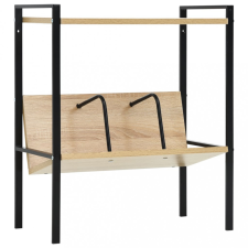 vidaXL 2-szintes fekete és tölgy forgácslap könyvespolc 52x28x59 cm bútor