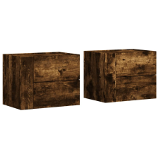vidaXL 2db füstös tölgyszínű fali éjjeliszekrény 45 x 30 x 35 cm (848334) bútor