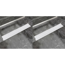 vidaXL 2db lineáris rozsdamentes acél buborék zuhany lefolyó 730x140mm egyéb hálózati eszköz