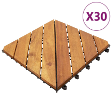 vidaXL 30 db barna tömör akácfa padlólap 30 x 30 cm járólap