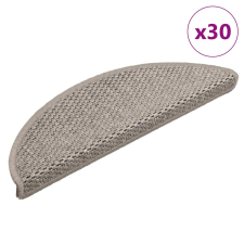 vidaXL 30 db ezüst lépcsőszőnyegek öntapadós szizál kinézetű 56x17x3cm lakástextília