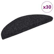vidaXL 30 db fekete öntapadó lépcsőszőnyeg 56 x 17 x 3 cm lakástextília
