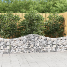 vidaXL 30 db íves horganyzott vas gabion kosár 200x30x60/80 cm kerti dekoráció