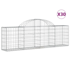vidaXL 30 db íves horganyzott vas gabion kosár 200x30x60/80 cm (3146085) kerti tárolás