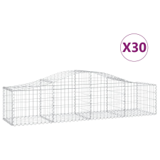vidaXL 30 db íves horganyzott vas gabion kosár 200x50x40/60 cm (3145594) kerti tárolás