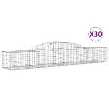 vidaXL 30 db íves horganyzott vas gabion kosár 300x50x40/60 cm (3146663) kerti tárolás