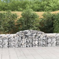 vidaXL 30 db íves horganyzott vas gabion kosár 300x50x60/80 cm kerti dekoráció