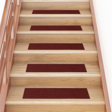 vidaXL 30 db piros lépcsőszőnyeg öntapadós téglalap alakú 76x20 cm lakástextília