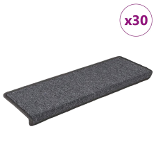 vidaXL 30 db szürke és fekete lépcsőszőnyeg 65 x 21 x 4 cm lakástextília