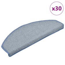 vidaXL 30 db világosszürke és kék lépcsőszőnyeg 65x24x4 cm lakástextília