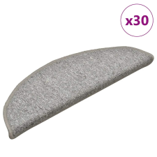 vidaXL 30 db világosszürke lépcsőszőnyeg 56x17x3 cm lakástextília