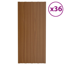 vidaXL 36 db barna horganyzott acél tetőpanel 100 x 45 cm építőanyag