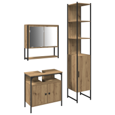 vidaXL 3 darabos fürdőszoba bútor szett Artisan tölgy mérnöki fa (3334371) fürdőszoba bútor