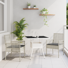 vidaXL 3 darabos kertibútor szett világosszürke polyrattan kerti bútor
