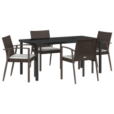 vidaXL 3 darabos készlet Barna PE Rattan Közepes Tartós (3379061) kerti bútor
