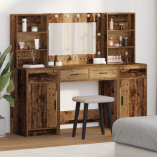 vidaXL 3 darabos öltözködőasztal szett régi fa, mérnöki fa bútor