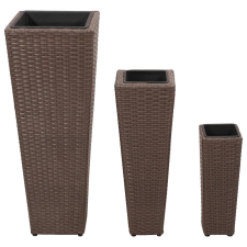 vidaXL 3 db barna polyrattan kerti magaságyás (40535) kerti tárolás