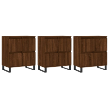 vidaXL 3 db barna tölgyszínű szerelt fa tálalószekrény (3190212) bútor