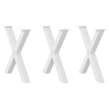 vidaXL 3 db fehér acél étkezőasztal lábak X-alakú 70x(72-73) cm bútor