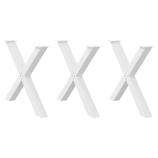 vidaXL 3 db fehér acél étkezőasztal lábak X-alakú 90x(72-73) cm bútor